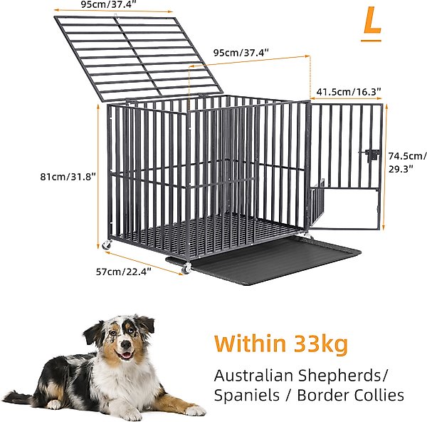 Show full view: BingoPaw 3 Door Furniture-Style Dog Crate, Black, 36 inch slide 6 of 10