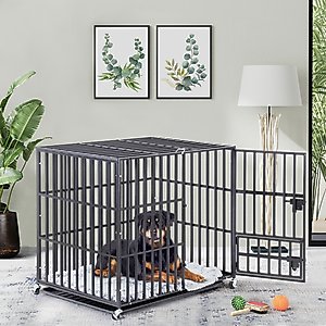 BingoPaw 3 Door Furniture-Style Dog Crate, Black