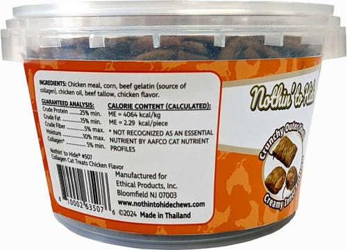 Show full view: Fieldcrest Farms Nothin' to Hide Collagen Chicken Flavor Crunchy Cat Treats, 8-oz tub slide 3 of 4