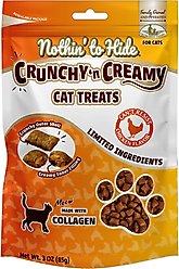 Fieldcrest Farms Nothin' to Hide Collagen Chicken Flavor Crunchy Cat Treats, 3-oz bag
