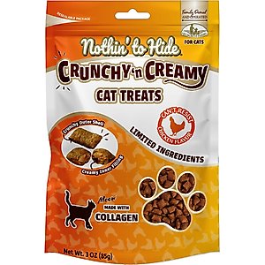 Fieldcrest Farms Nothin' to Hide Collagen Chicken Flavor Crunchy Cat Treats, 3-oz bag