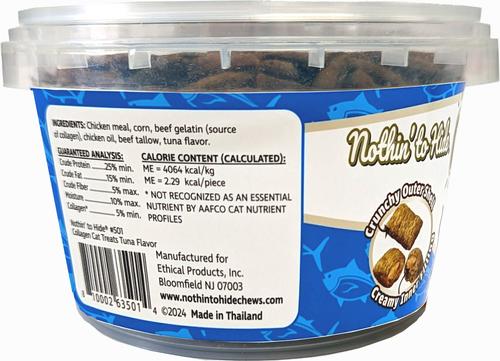 Show full view: Fieldcrest Farms Nothin' to Hide Collagen Tuna Flavor Crunchy Cat Treats, 8-oz tub slide 3 of 4