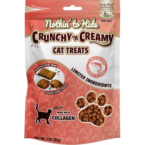 Fieldcrest Farms Nothin' to Hide Collagen Salmon Flavor Crunchy Cat Treats, 3-oz bag