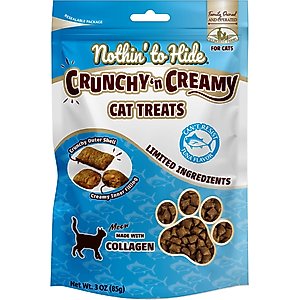 Fieldcrest Farms Nothin' to Hide Collagen Tuna Flavor Crunchy Cat Treats, 3-oz bag
