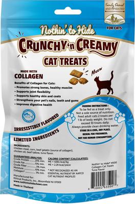 Show full view: Fieldcrest Farms Nothin' to Hide Collagen Tuna Flavor Crunchy Cat Treats, 3-oz bag slide 3 of 4