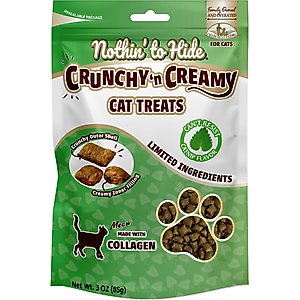 Fieldcrest Farms Nothin' to Hide Collagen Catnip Flavor Crunchy Cat Treats, 3-oz bag