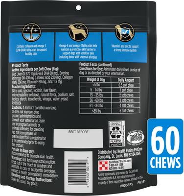 Show full view: Purina Pro Plan Veterinary Diets Skin Care Soft Chew Supplement for Dogs, 60 count slide 3 of 10