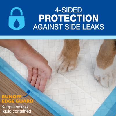Show full view: Wee-Wee Pads Superior Performance with Runoff Edge Guard Dog Pee Pads, Gigantic, 27.5 x 44-in, 18 count slide 3 of 12