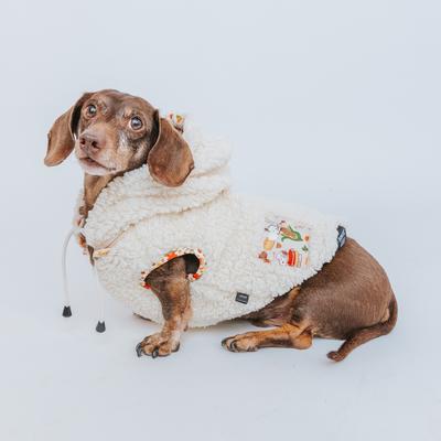 Show full view: Sassy Woof Peanuts Harvest Reversible Sherpa Dog Jacket, Medium slide 5 of 6