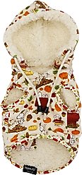 Sassy Woof Peanuts Harvest Reversible Sherpa Dog Jacket, XX-Large