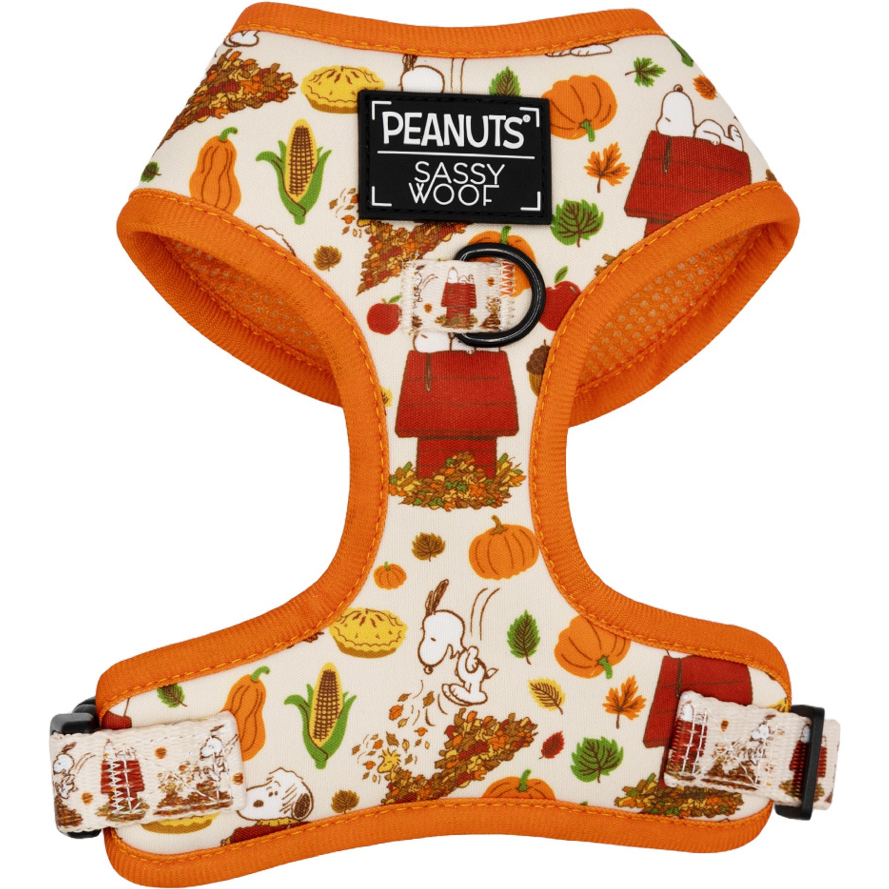 Sassy Woof Peanuts Harvest Adjustable Dog Harness, Medium: 18 to 25-in chest