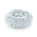Precious Tails Super Lux Fur Bolster Cat & Dog Bed, Ice Gray, Large