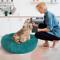 Show in main carousel: Precious Tails Super Lux Fur Bolster Cat & Dog Bed, Teal, Large slide 5 of 9