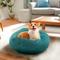 Show in main carousel: Precious Tails Super Lux Fur Bolster Cat & Dog Bed, Teal, Large slide 7 of 9