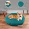 Show in main carousel: Precious Tails Super Lux Fur Bolster Cat & Dog Bed, Teal, Large slide 4 of 9