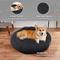 Show in main carousel: Precious Tails Super Lux Fur Bolster Cat & Dog Bed, Charcoal, Medium slide 4 of 9
