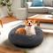 Show in main carousel: Precious Tails Super Lux Fur Bolster Cat & Dog Bed, Charcoal, Medium slide 7 of 9