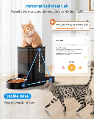 Show full view: HONEYGUARDIAN WiFi Enabled Automatic Cat Feeder, 3.5-liter, Black slide 9 of 9