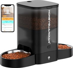 HONEYGUARDIAN WiFi Enabled Automatic Cat Feeder, 3.5-liter, Black slide 1 of 9