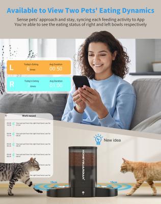 Show full view: HONEYGUARDIAN WiFi Enabled Automatic Cat Feeder, 3.5-liter, Black slide 3 of 9