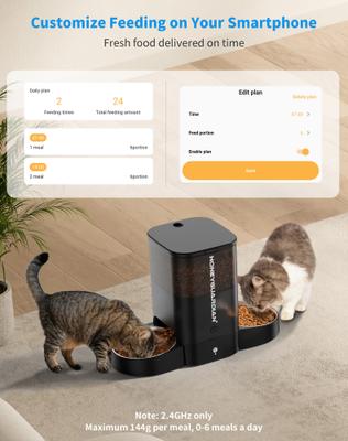 Show full view: HONEYGUARDIAN WiFi Enabled Automatic Cat Feeder, 3.5-liter, Black slide 4 of 9