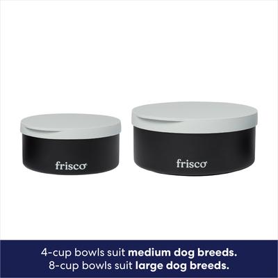 Show full view: Frisco Double Insulated Non-skid Stainless Steel Dog Bowl With Lid, Black, Large: 8 cup slide 7 of 9
