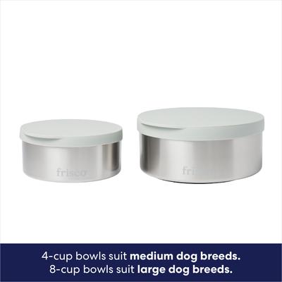 Show full view: Frisco Double Insulated Non-skid Stainless Steel Dog Bowl With Lid, Steel, Large: 8 cup slide 7 of 9