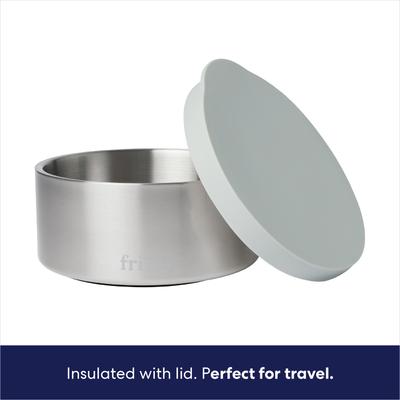 Show full view: Frisco Double Insulated Non-skid Stainless Steel Dog Bowl With Lid, Steel, Large: 8 cup slide 5 of 9