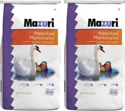 Mazuri Waterfowl Maintenance Floating Duck & Geese Feed, 50-lb bag, bundle of 2