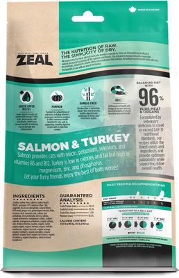 Show full view: Zeal Canada Salmon & Turkey Recipe Grain-Free Gently Air-Dried Cat Food, 14-oz bag slide 3 of 12