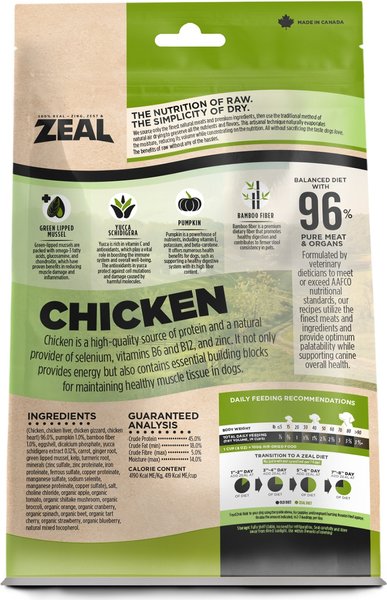 Show full view: ZEAL Grain-Free Gently Air-Dried Chicken Recipe Dog Food, 1-lb bag slide 3 of 11