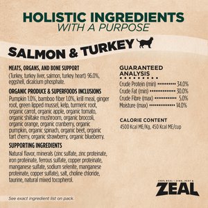 Zeal Canada Salmon & Turkey Recipe Grain-Free Gently Air-Dried Cat Food, 14-oz bag