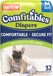 Hartz Comfitables Male & Female Dog Diapers, Medium: 15 to 22-in waist, 32 count
