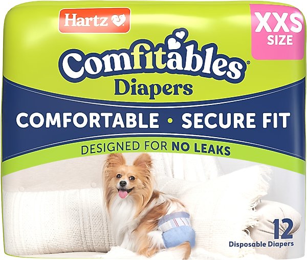 Show full view: Hartz Comfitables Male & Female Dog Diapers, XX-Small: Up to 10-in waist, 12 count slide 1 of 11