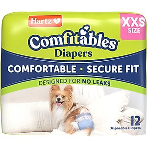 Hartz Comfitables Male & Female Dog Diapers, XX-Small: Up to 10-in waist, 12 count