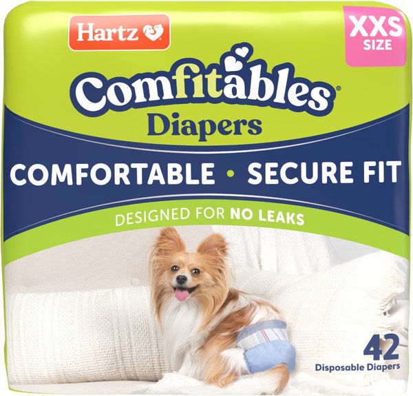 Show full view: Hartz Comfitables Male & Female Dog Diapers, XX-Small: Up to 10-in waist, 42 count slide 1 of 12
