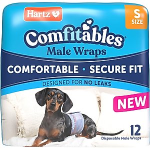 Hartz Comfitables Stretchy Waistband Disposable Male Dog Wraps, Small, 12 count
