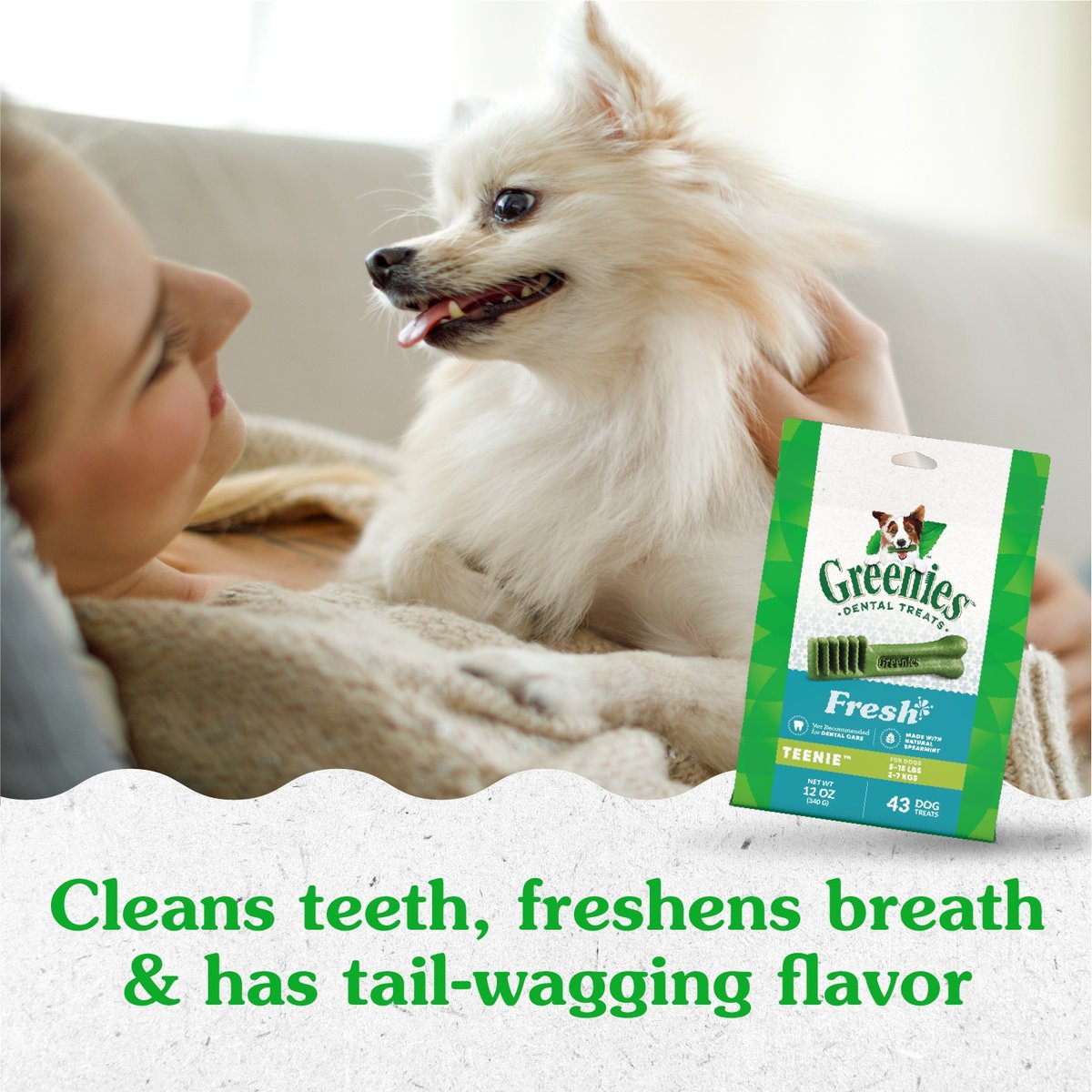 Greenies Natural Fresh Mint Teenie Dental Dog Treats