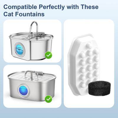 Show full view: Casfuy PWS-154 & 133 Cat Water Fountain Replacement Filters & Sponges, 8 count slide 5 of 8