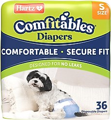 Hartz Comfitables Male & Female Dog Diapers, Small: 10 to 15.5-in waist, 36 count