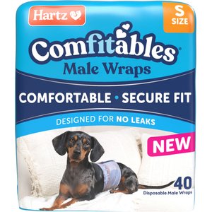 Hartz Comfitables Stretchy Waistband Disposable Male Dog Wraps, Small, 40 count