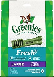Greenies Large Natural Fresh Mint Dental Dog Treats, 8 count