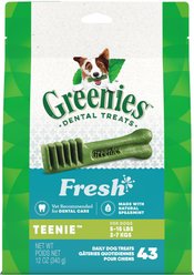 Greenies Natural Fresh Mint Teenie Dental Dog Treats, 43 count
