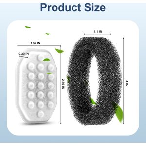 Casfuy PWS-154 & 133 Cat Water Fountain Replacement Filters & Sponges, 8 count