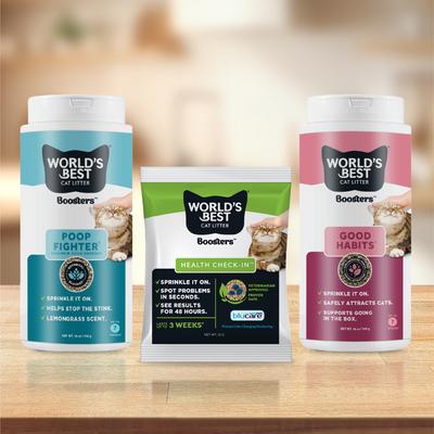 Show full view: World's Best Boosters Poop Fighter Scented Cat Litter Additive, 18-oz slide 7 of 9