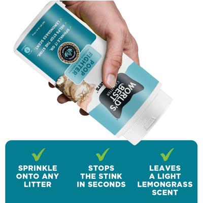 Show full view: World's Best Boosters Poop Fighter Scented Cat Litter Additive, 18-oz slide 5 of 9