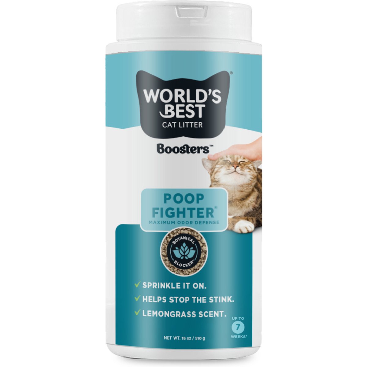 World's Best Boosters Poop Fighter Scented Cat Litter Additive, 18-oz