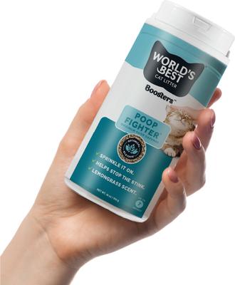 Show full view: World's Best Boosters Poop Fighter Scented Cat Litter Additive, 18-oz slide 4 of 9