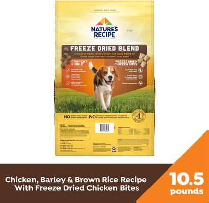 Show full view: Nature's Recipe Freeze-Dried Chicken, Barley & Brown Rice Dog Food, 10.5-lb bag slide 3 of 13