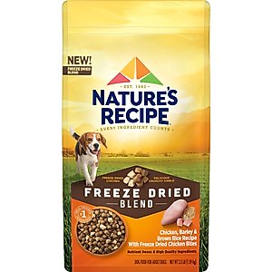 Nature's Recipe Freeze-Dried Chicken, Barley & Brown Rice Dog Food, 3.5-lb bag